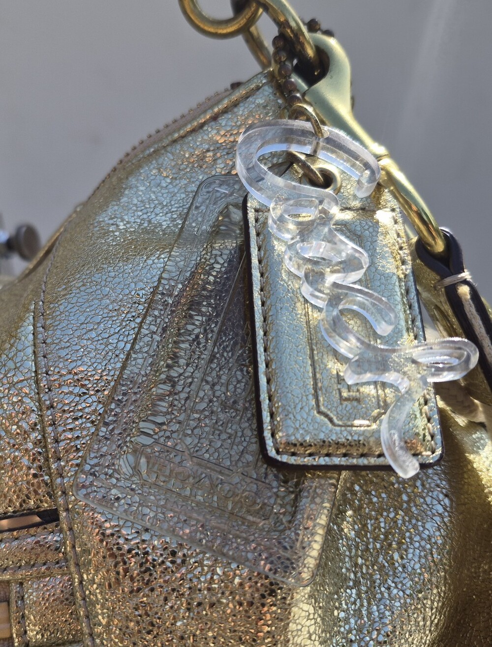 Coach Poppy "Jazzy" Hobo Crossbody Bag in Metallic Gold - Picture 2 of 16
